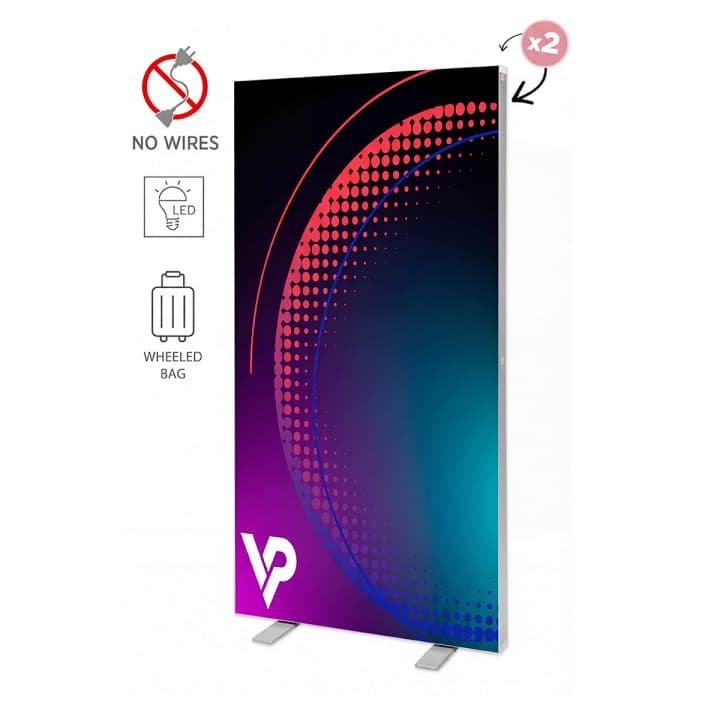 Kaseton Podświetlany LED BOX Premium | Dwustronny + Torba na kółkach Premium