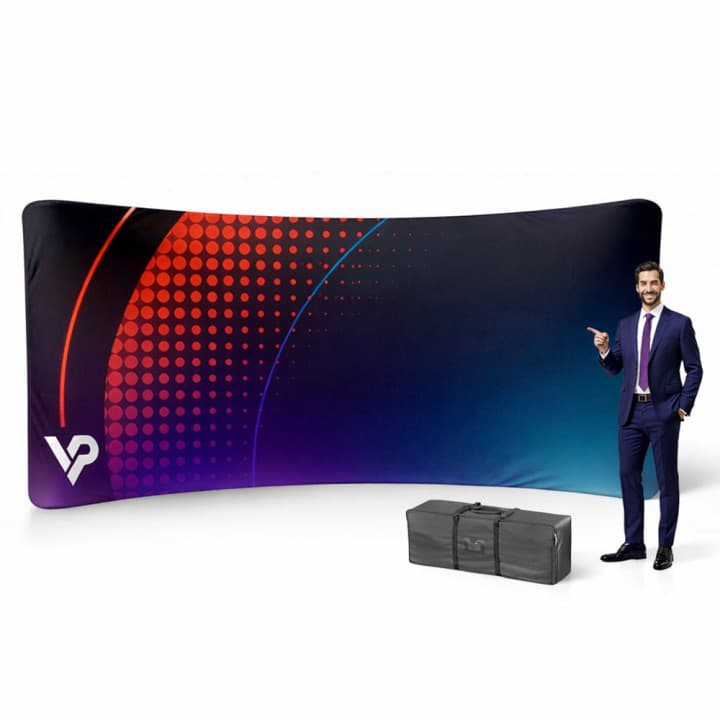 Ścianka łukowa tekstylna 230 x 530cm targi wystawy eventy